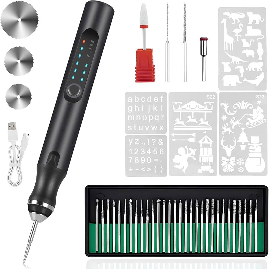 HOTROSE Electric Engraving Pen with 37 Bits, USB Rechargeable Cordless Engraving Machine, Portabl... | Amazon (US)