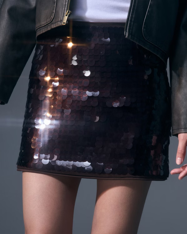 The A&F Scarlett Sequin Mini Skort | Abercrombie & Fitch (US)