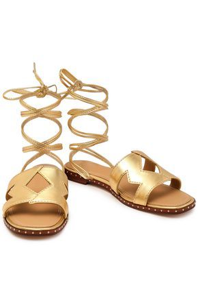 Fio cutout metallic leather sandals | The Outnet (US and CA)