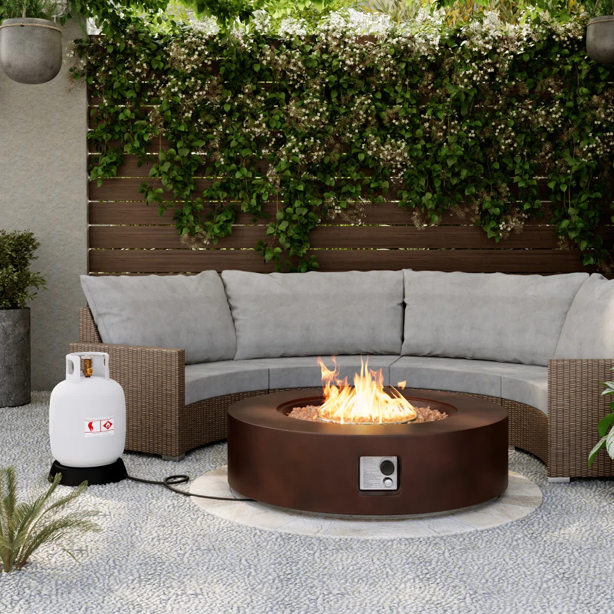 Borgia Concrete Propane Fire Pit Table | Wayfair North America