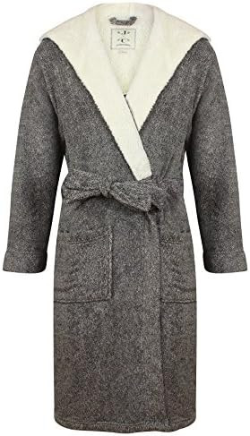 John Christian Men's Hooded Fleece Robe, Dark Gray Marl | Amazon (US)