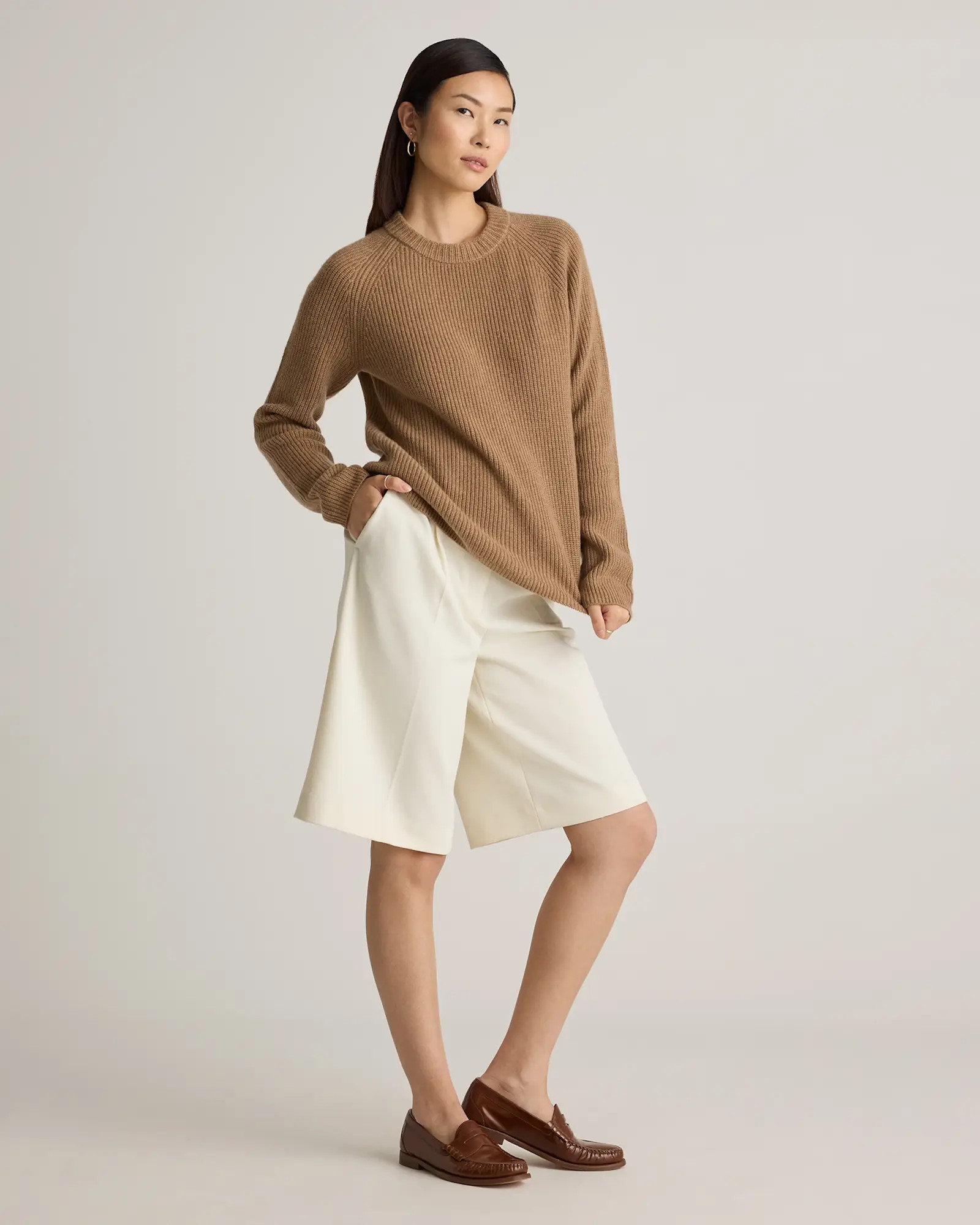 Mongolian Cashmere Fisherman Crewneck Sweater | Quince