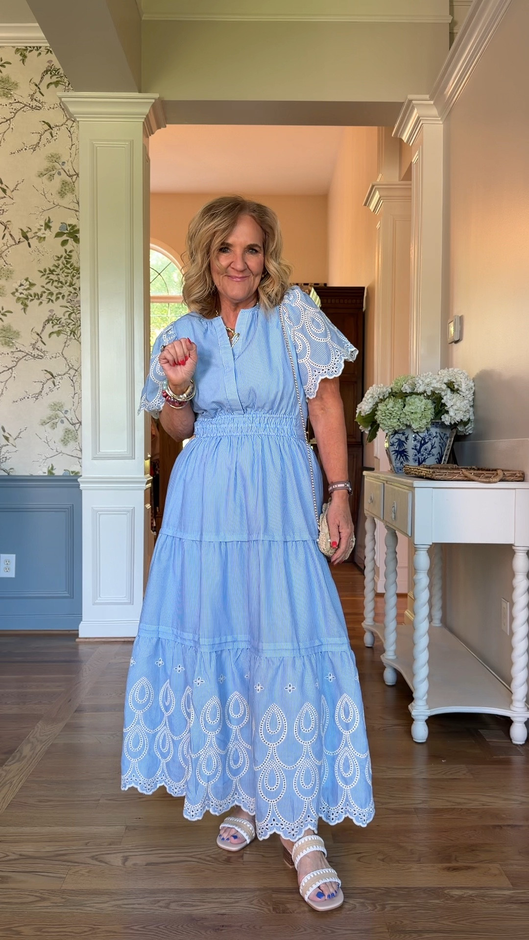 The details on this dress are SO pretty 🫶🏻

From the scalloped lace sleeves to the embroidered hem and flattering smocked waist, this is one of those easy dresses that instantly looks polished.

#LTKOver40 #LTKSaleAlert #LTKootd