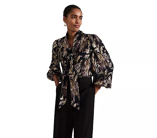 Phase Eight Tessa Floral Filcoupe Blouse - QVC UK | QVC UK