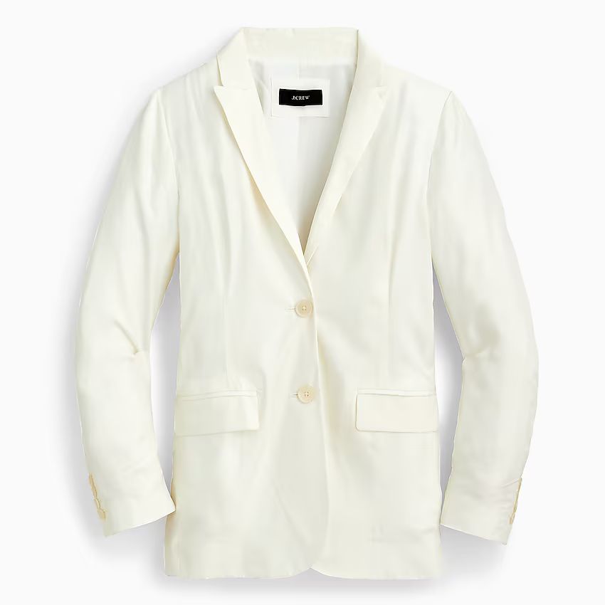 Drapey long Parke blazer in cupro | J.Crew US