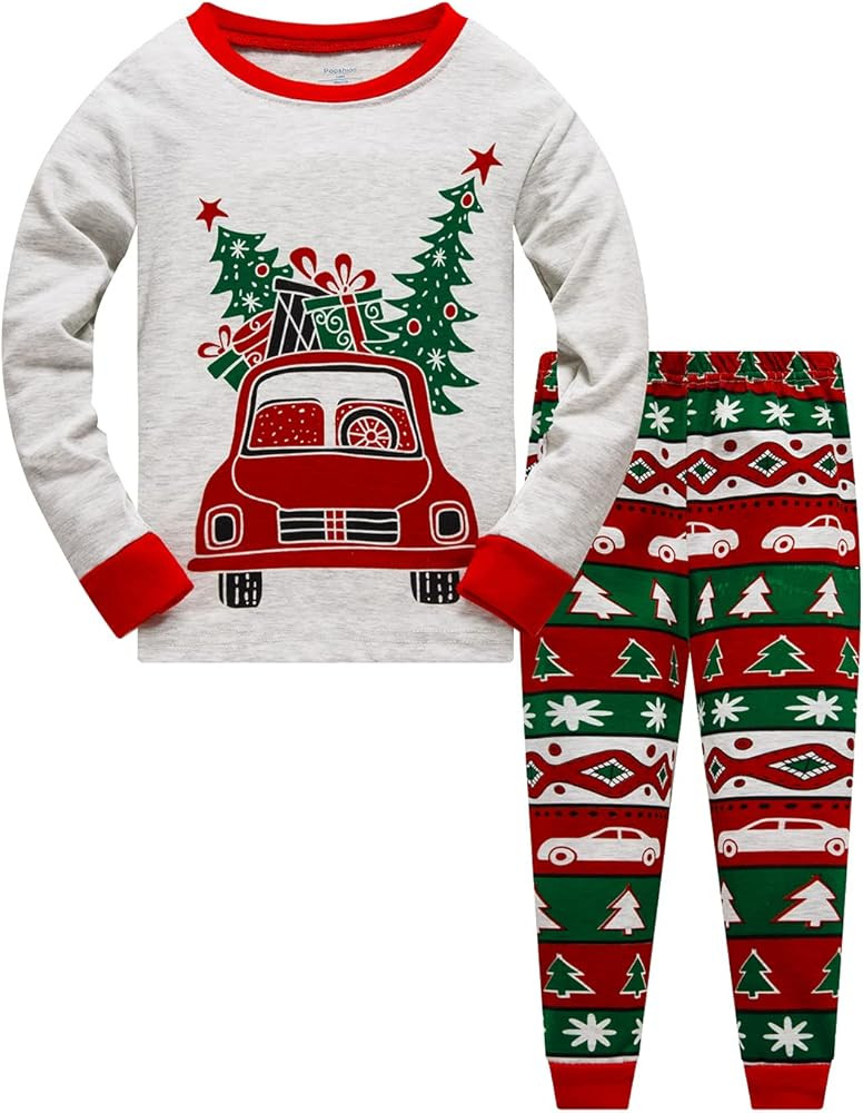 Little Boys Girls Christmas Pajamas Sets for Toddler 100% Cotton Dinosaur Starry Sleepwear Long S... | Amazon (US)