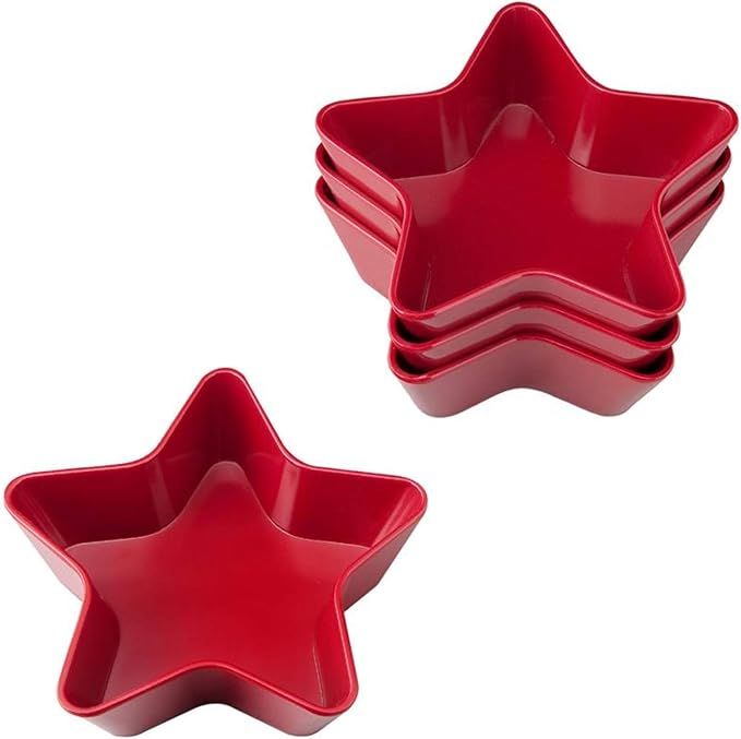 Supreme Housewares, Red Gourmet Art 4-Piece Patriotic Star Melamine 5 1/2-inch Bowl, Dessert | Amazon (US)
