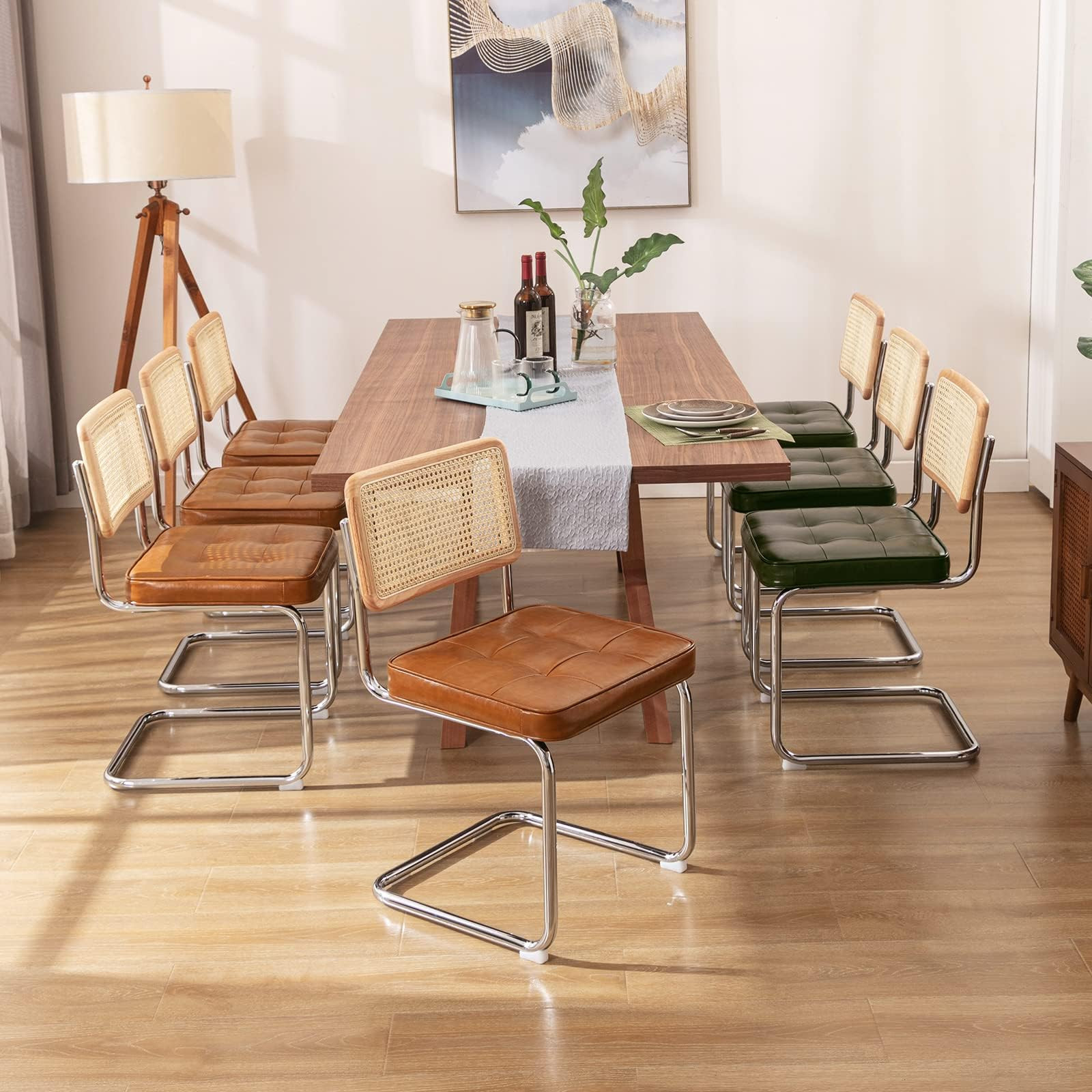 Zesthouse Natural Rattan Dining Chairs Set of 2, Modern Dining Room Chairs with Solid Wood Back f... | Amazon (US)