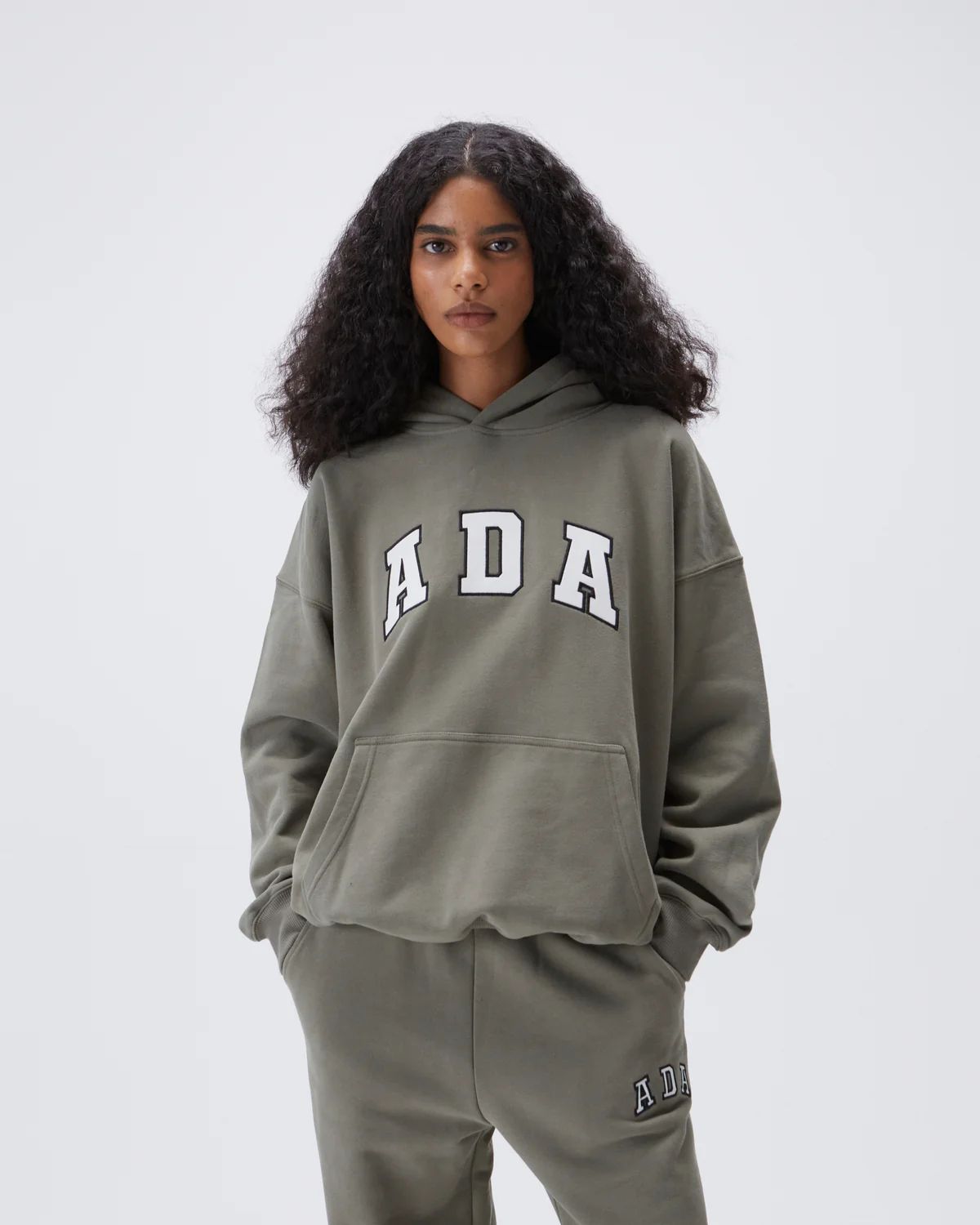 ADA Oversized Hoodie - Olive Green | Adanola UK