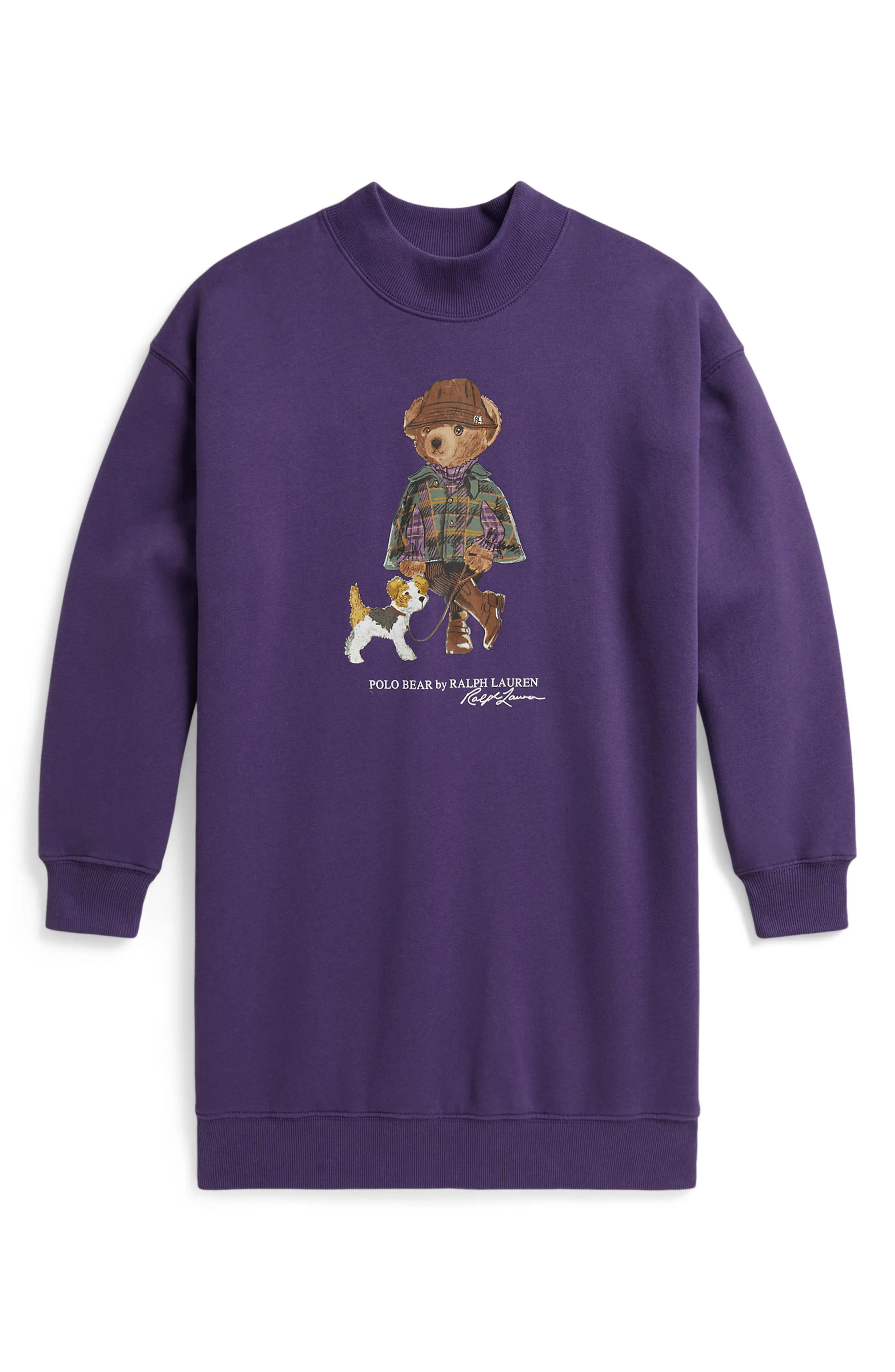 Polo Ralph Lauren Kids' Polo Bear Fleece Mock Neck Dress (Women) | Nordstrom | Nordstrom