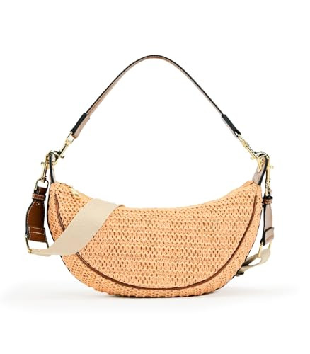 Straw Crossbody Bags for Women Beach Woven Hobo Handbag Summer Chic Crescent Shoulder Purses with... | Amazon (US)