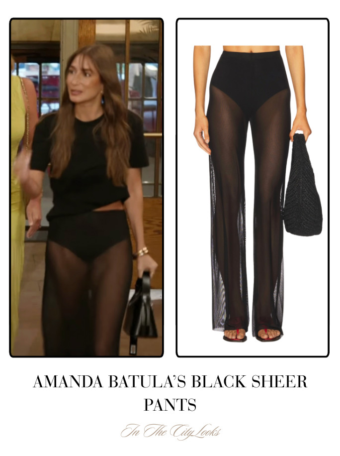 Amanda Batula's Black Sheer Pants 

 
