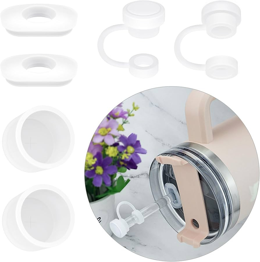 Straw Cover Spill Stopper Set Compatible with Stanley Cup 40 oz 30 oz Quencher H1.0, 2 Silicone S... | Amazon (US)