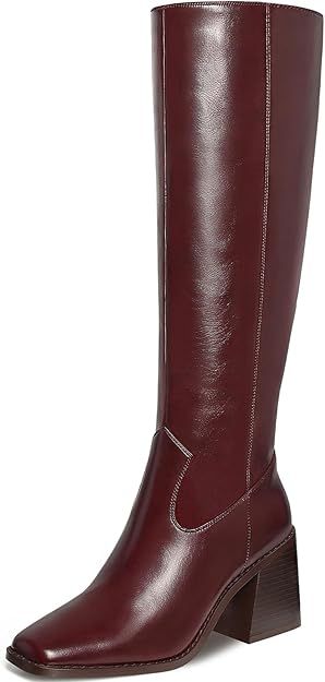 MUCCCUTE Knee High Boots for Women - Square Toe Chunky Block Heel Boots with Side Zipper Pull On ... | Amazon (US)