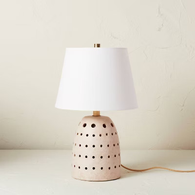 Ceramic Cutout Table Lamp with Lit Base White (Includes LED Light Bulb) - Opalhouse™ designed w... | Target