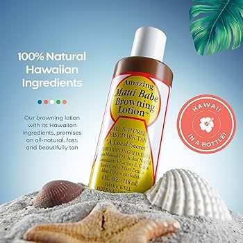 Maui Babe Browning Lotion - Natural Hawaiian Tan Accelerator with Vitamins & Antioxidants - Moist... | Amazon (US)