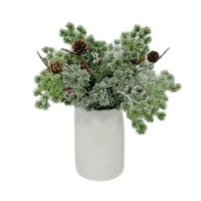 Frosted Pine Arrangement Christmas Decoration, Green, 12", by My Texas House | Walmart (US)