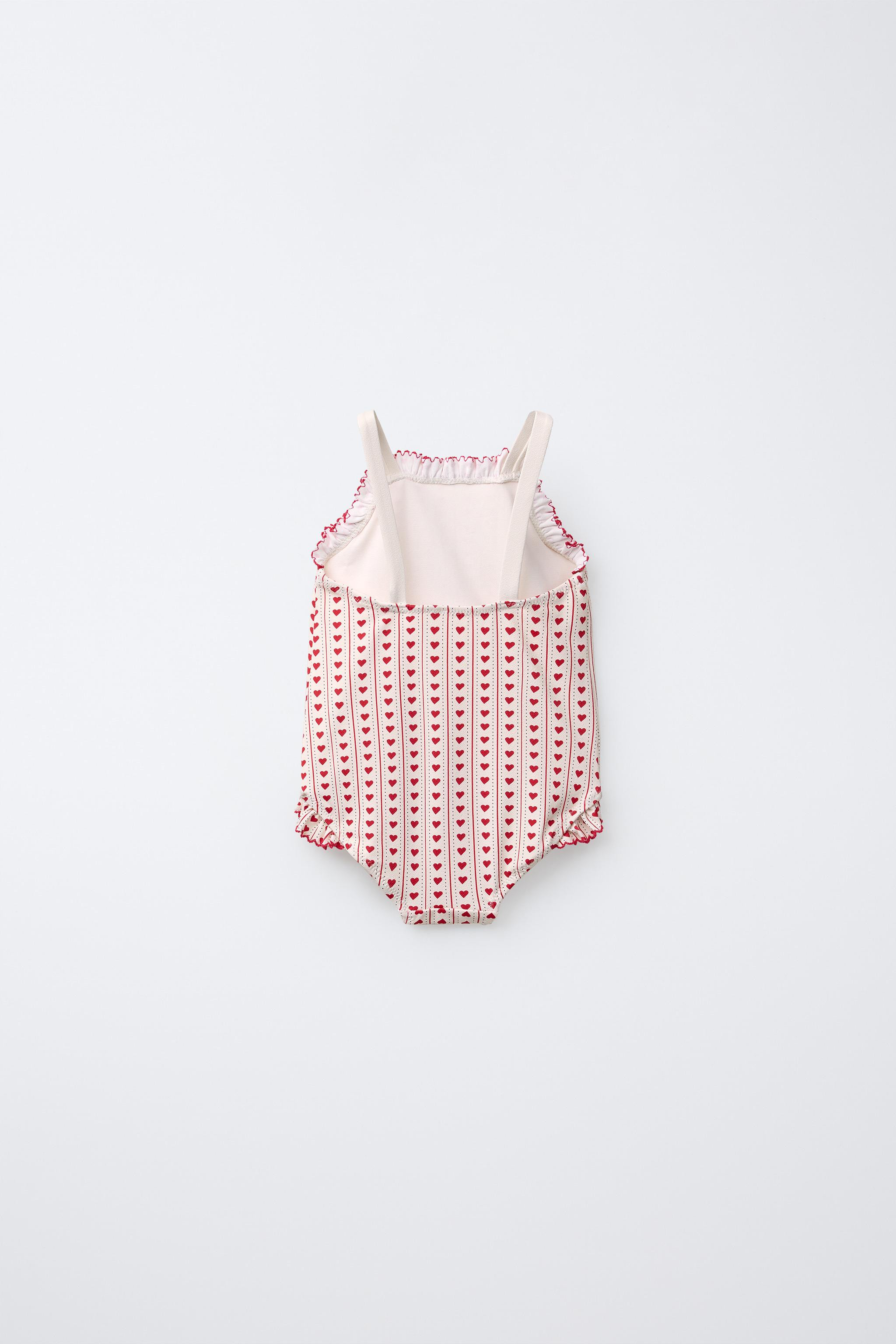 1-6 YEARS/ HEART PRINT SWIMSUIT | Zara US