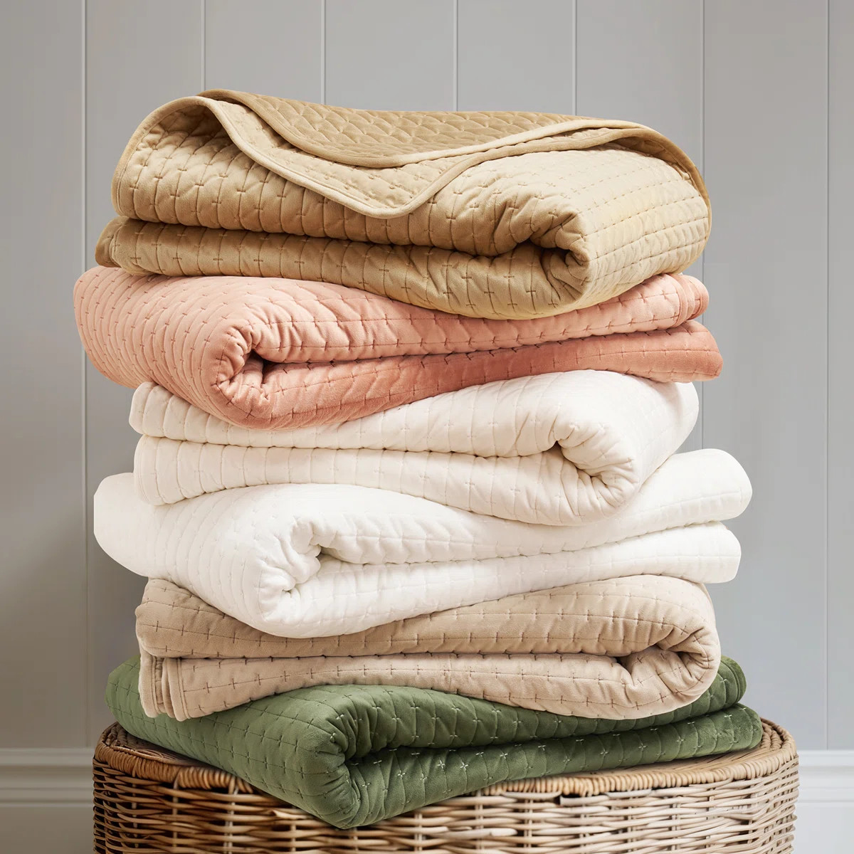 Cross-Stitch Velvet Quilt Set 3 Pieces | Wayfair North America