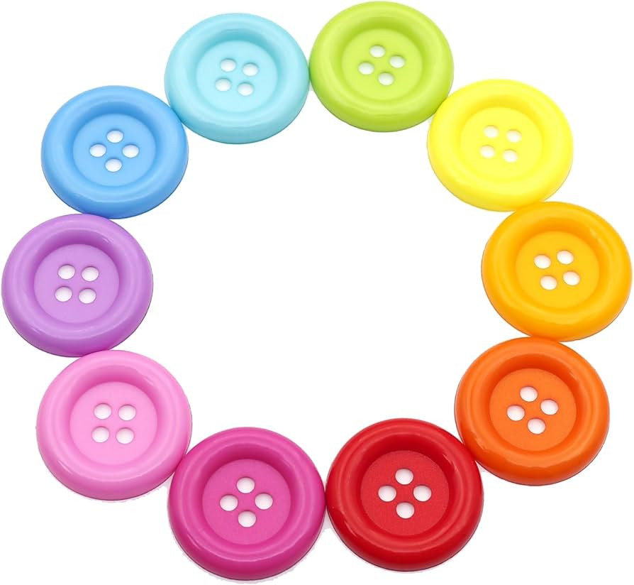 WOSHIMT 20pcs Large Plastic Resin Decorative Buttons Diameter 48mm(2”) 4 Holes Sewing Craft, DI... | Amazon (US)
