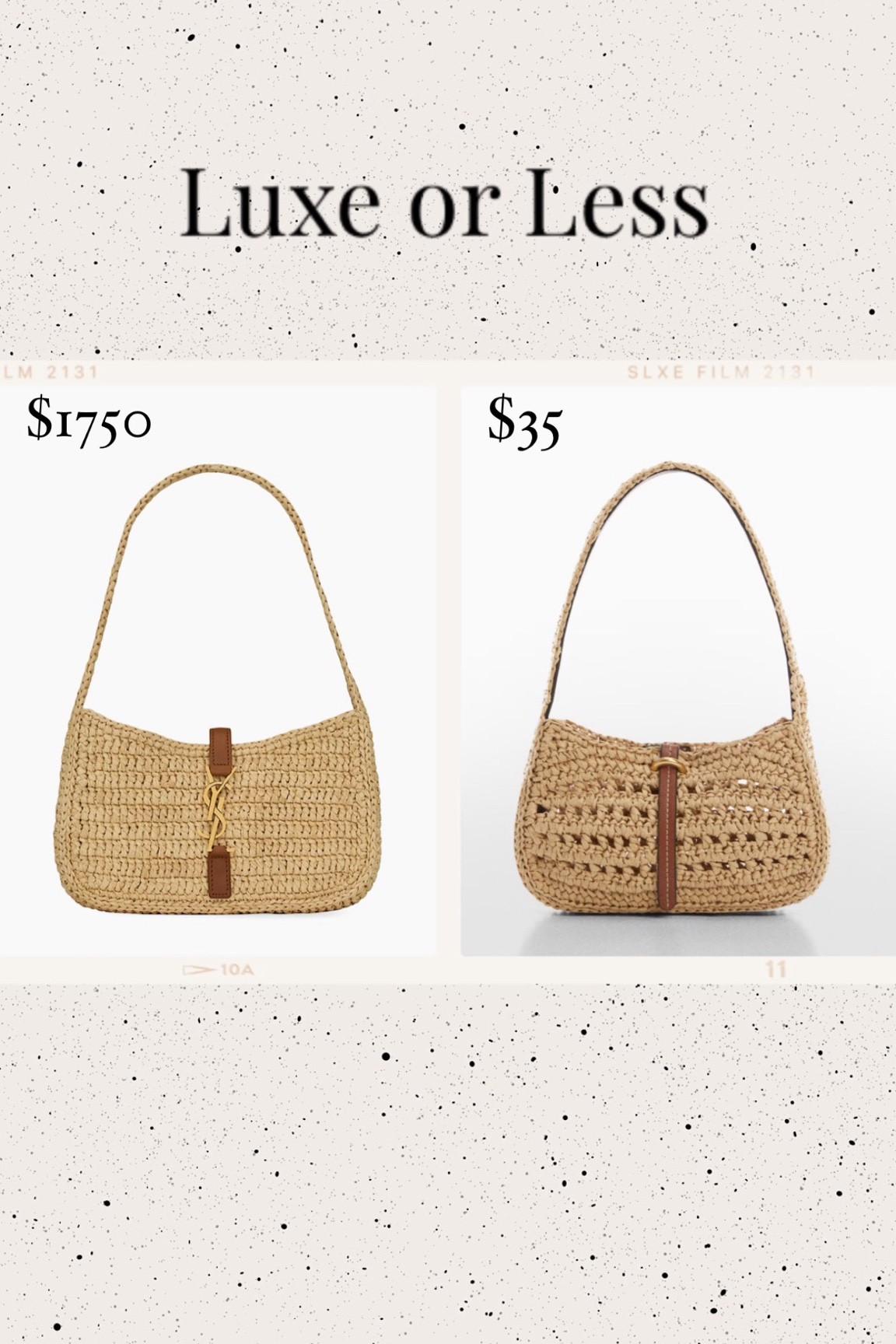 Luxe or less! ✨ Found a similar raffia bag to the designer version for less. It’s so good and so cute! Which one would you choose?

Raffia bag, raffia purse, sale, designer purse, designer bag, summer bag, summer outfit, summer dress, The Stylizt 



#LTKFindsUnder50 #LTKItBag #LTKSaleAlert