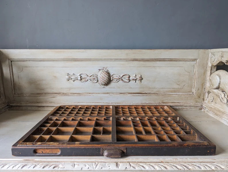 Antique Letter Press Printer's Tray, Letterpress drawer, Wooden Printers Tray, Industrial Loft De... | Etsy (US)