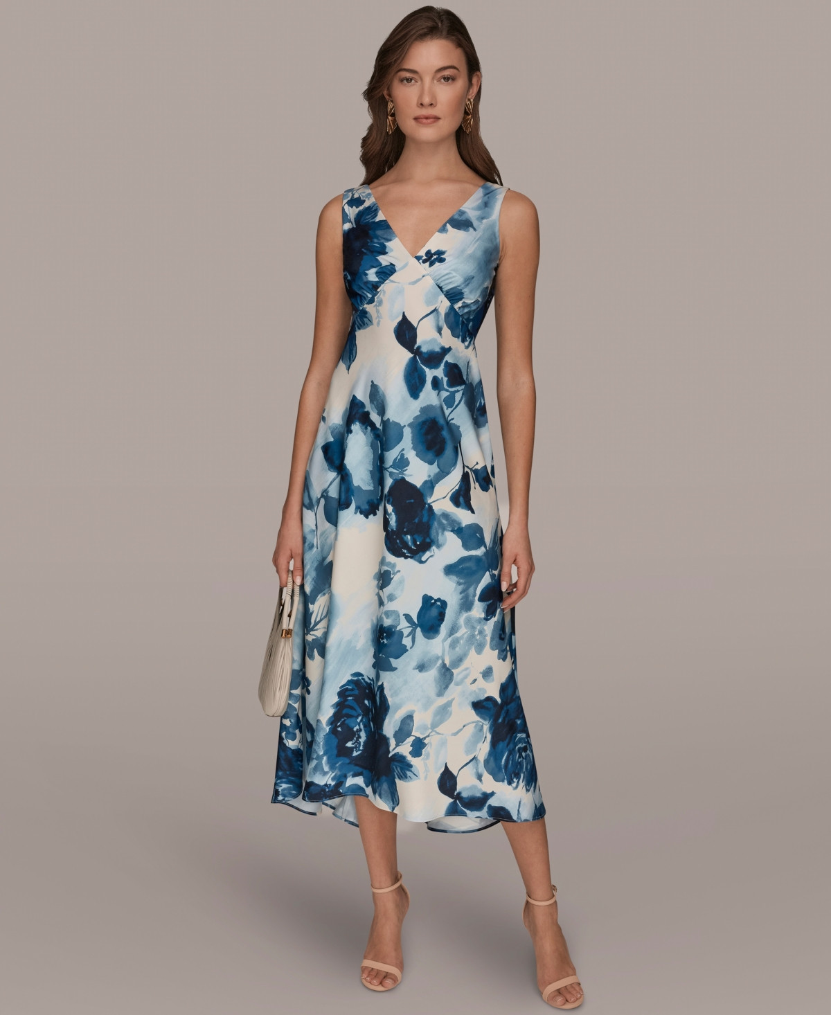 Donna Karan New York Women's V-Neck Midi Dress - Nightfall multi | Macy's