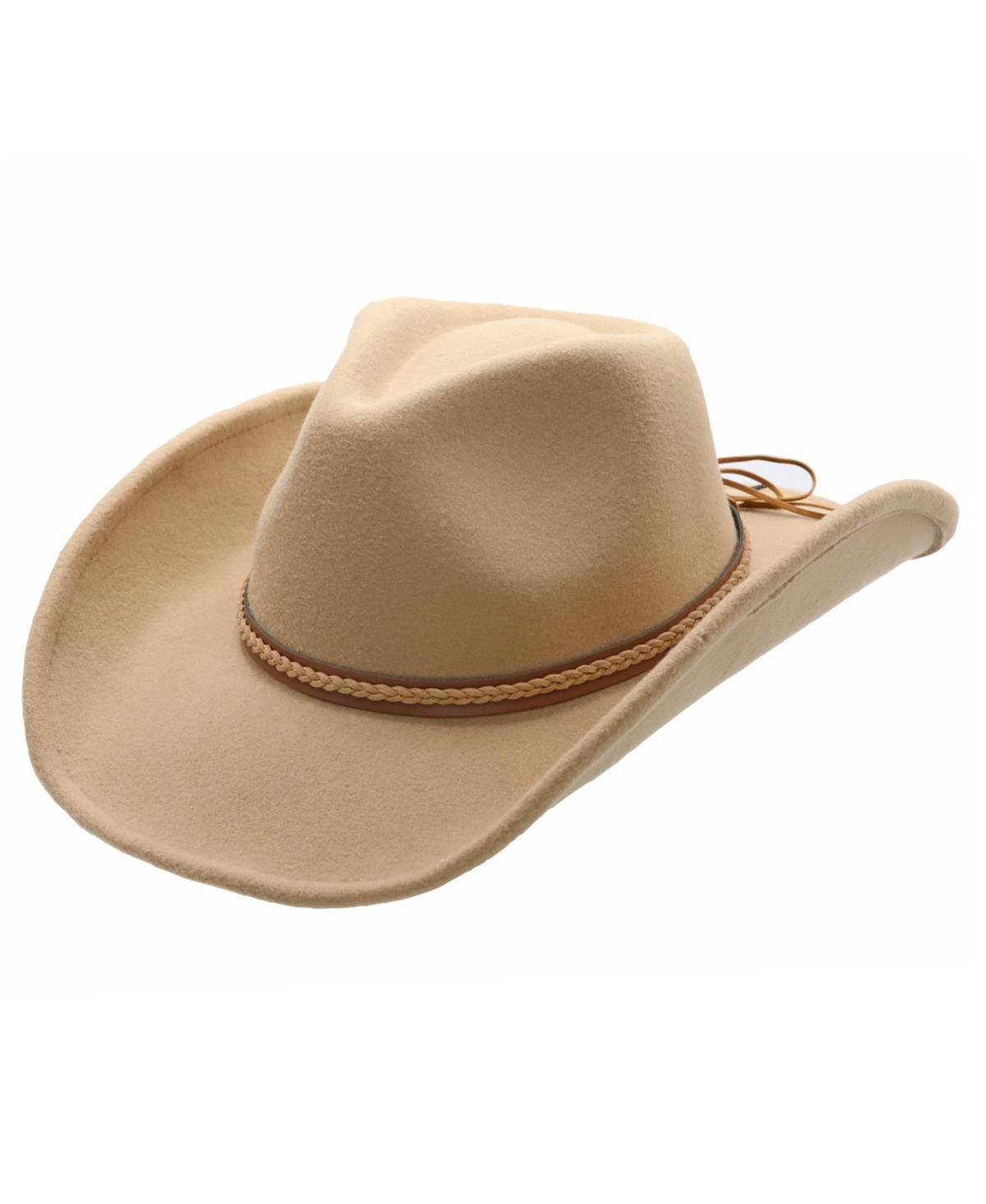 Peter Grimm Thornton Ultra Felt Woven Band Western Drifter Hat - Light/pastel Brown | Macy's