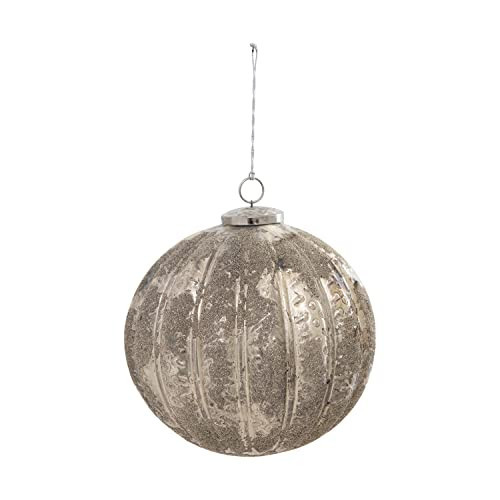 Creative Co-Op 8" Round Flocked Glass Ornament | Amazon (US)