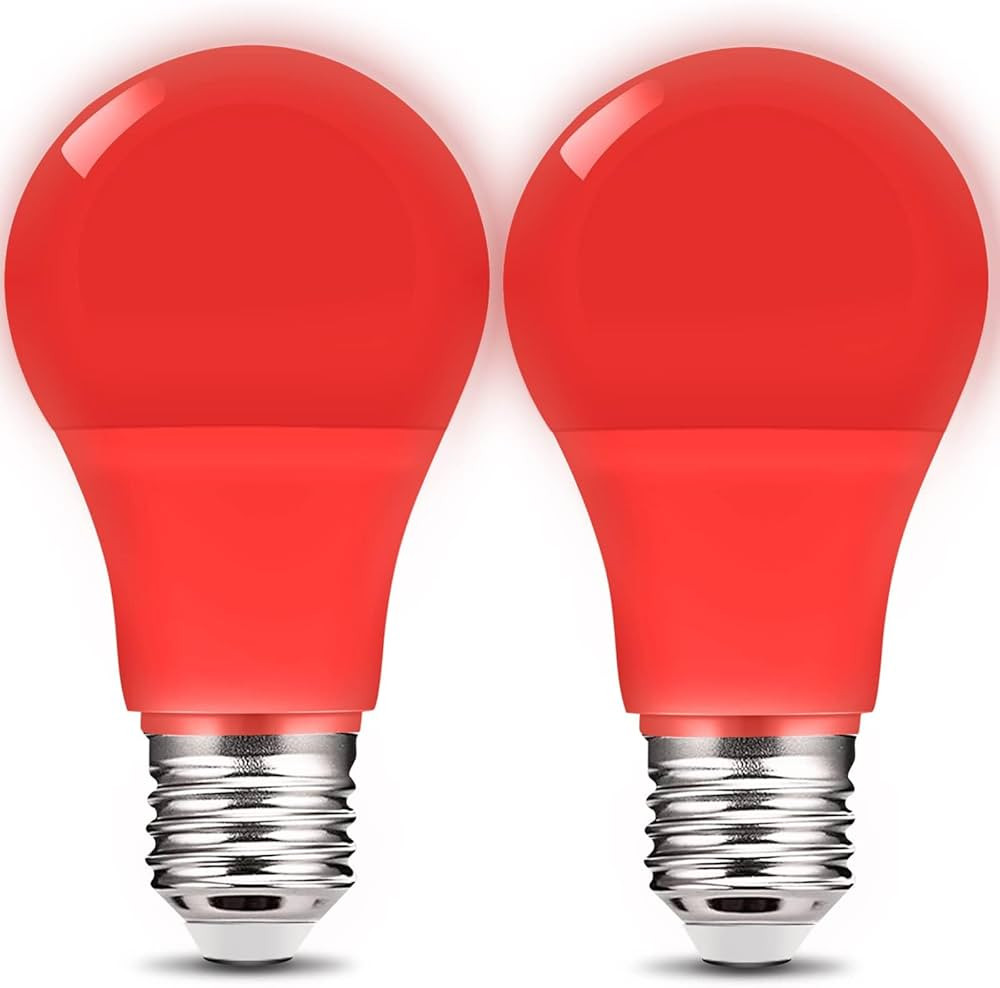 Red Light Bulb 9W (60W Equivalent) E26 Base Non-Dimmable, LED Colored Light Bulbs for Halloween C... | Amazon (US)