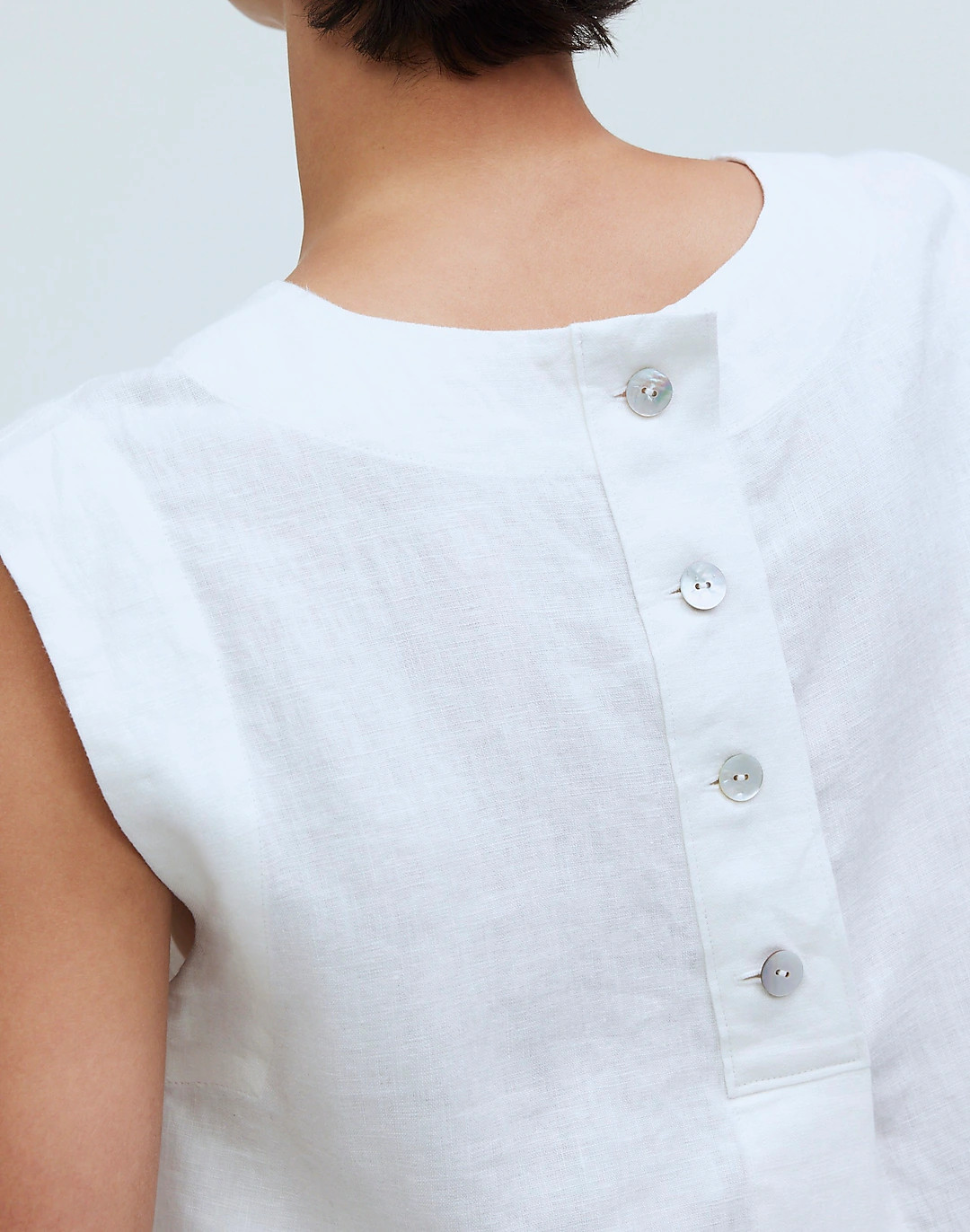 Bateau-Neck Tank in 100% Linen | Madewell