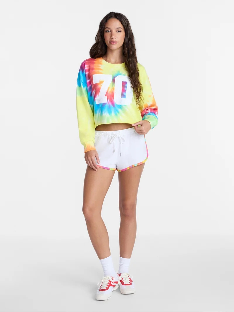 No Boundaries Pride Graphic Washed Cropped Crewneck Sweatshirt, Women's XXS-XL | Walmart (US)