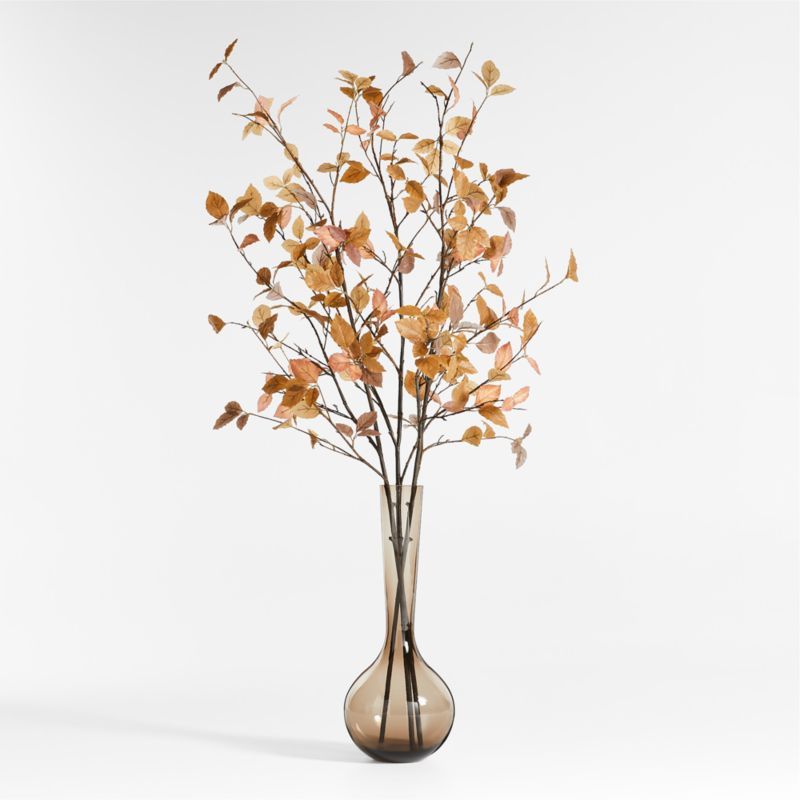 Golden Leaf Branch Arrangement in Dyon Grey Vase | Crate & Barrel | Crate & Barrel