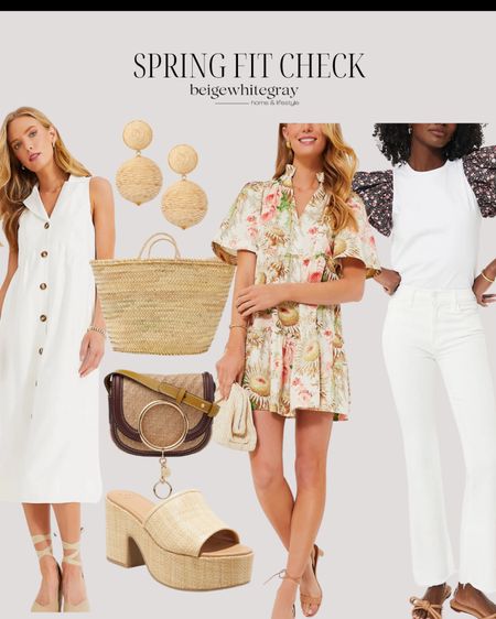 Fit check! Loving these cute dresses and outfits for spring, Easter, vacation! The raffia bags, earrings and shoes are so cute too! Linked more down below. 

#LTKstyletip #LTKshoecrush #LTKSeasonal