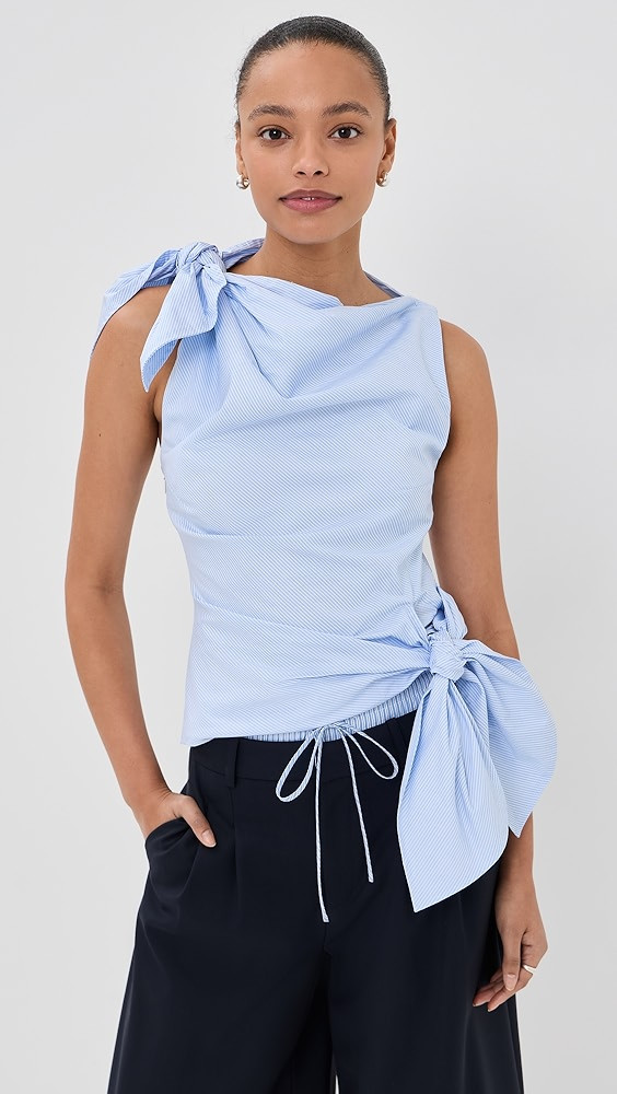 Bow Drape Shirting Top | Shopbop