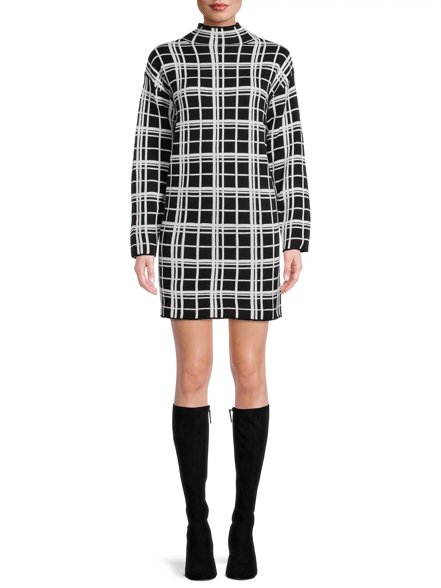 Love Trend New York Women’s Mock Neck Sweater Dress - Walmart.com | Walmart (US)