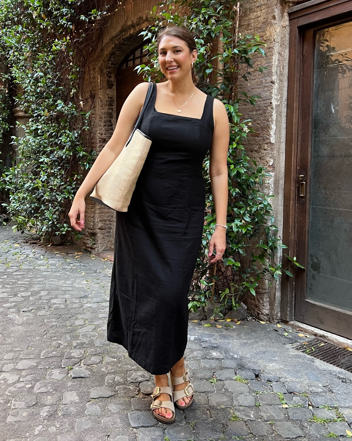 Black linen dress with straw tote for Italy outfit

#LTKSeasonal #LTKMidsize #LTKxMadewell
