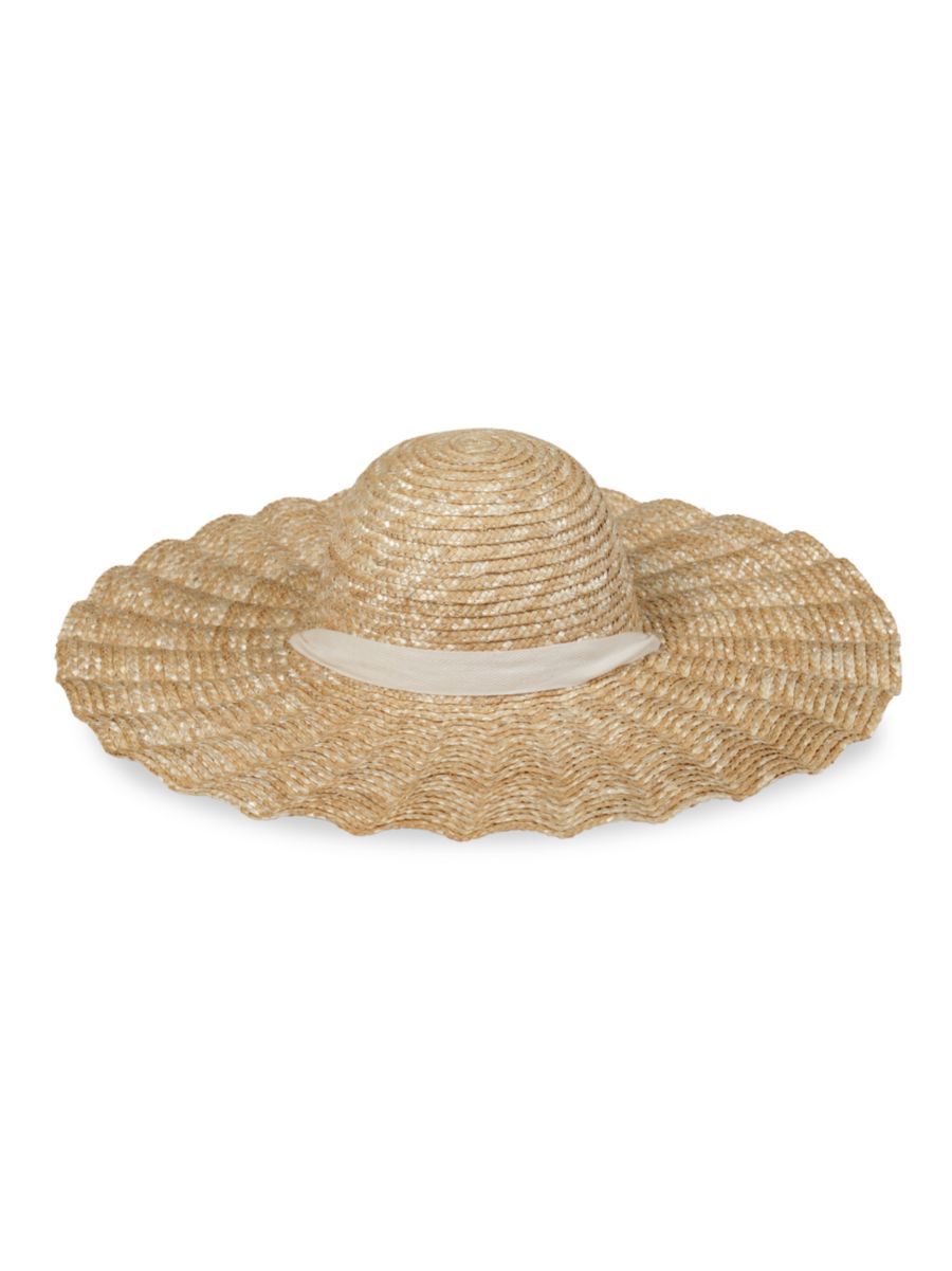 Scalloped Dolce Straw Wide-Brim Hat | Saks Fifth Avenue