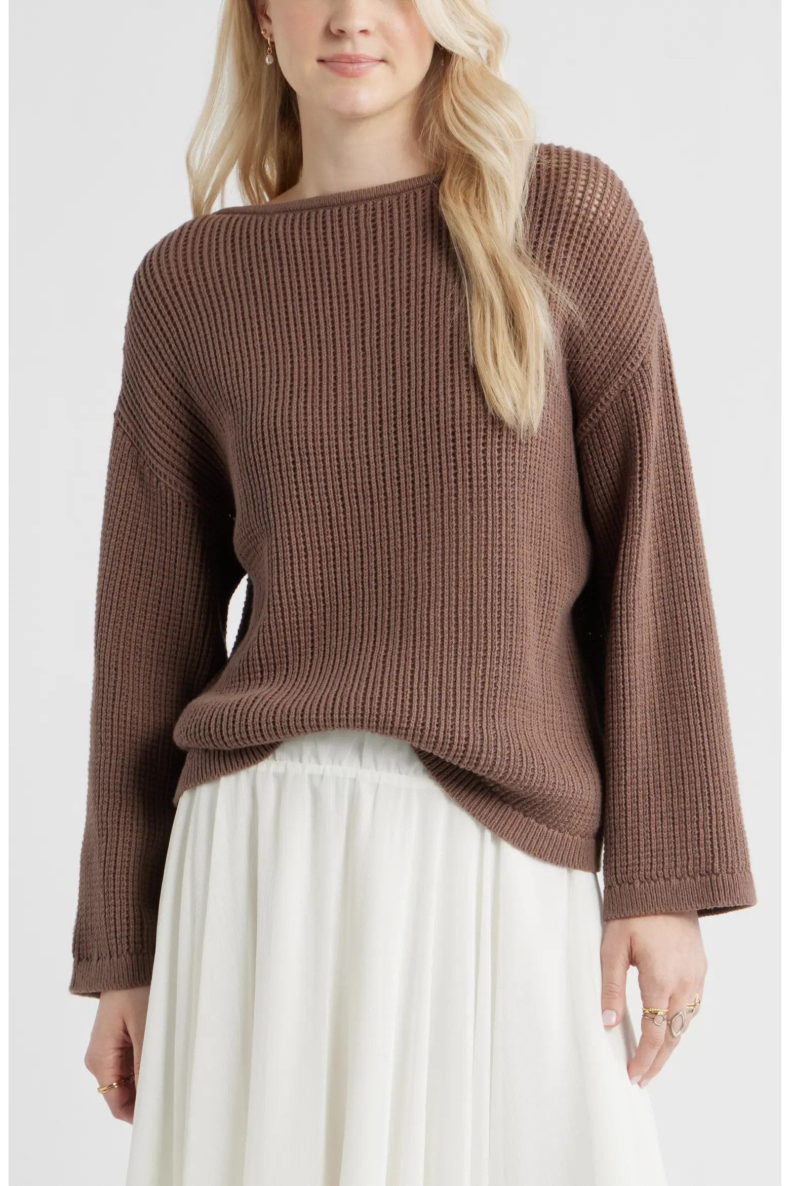 Cotton Open Stitch Sweater (Women) | Nordstrom | Nordstrom