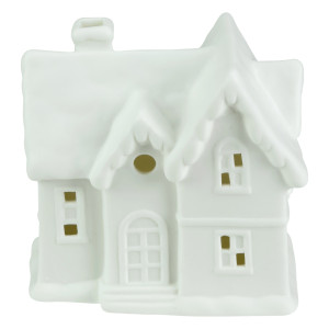 4.25" LED Lighted Ceramic Christmas House, Warm White Lights | Christmas Central