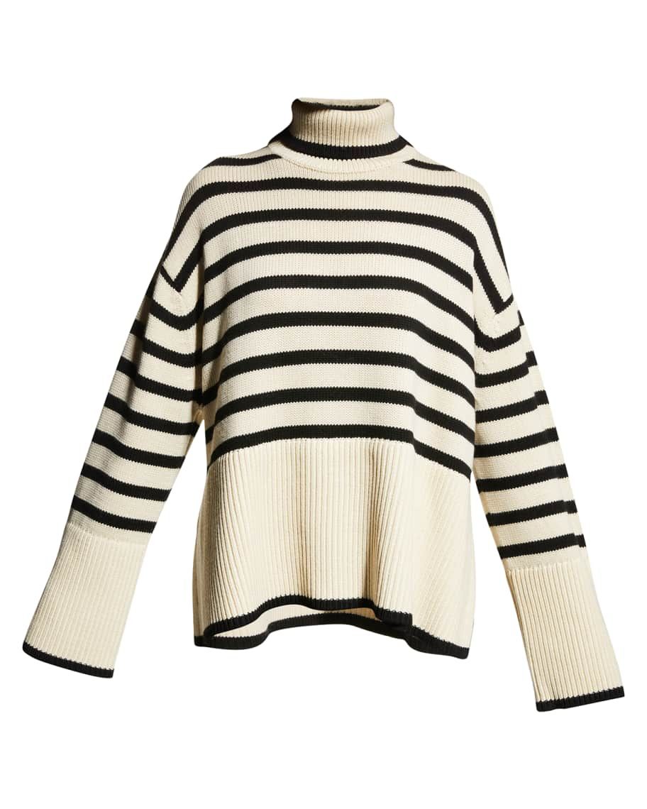 Signature Striped Turtleneck Sweater | Neiman Marcus
