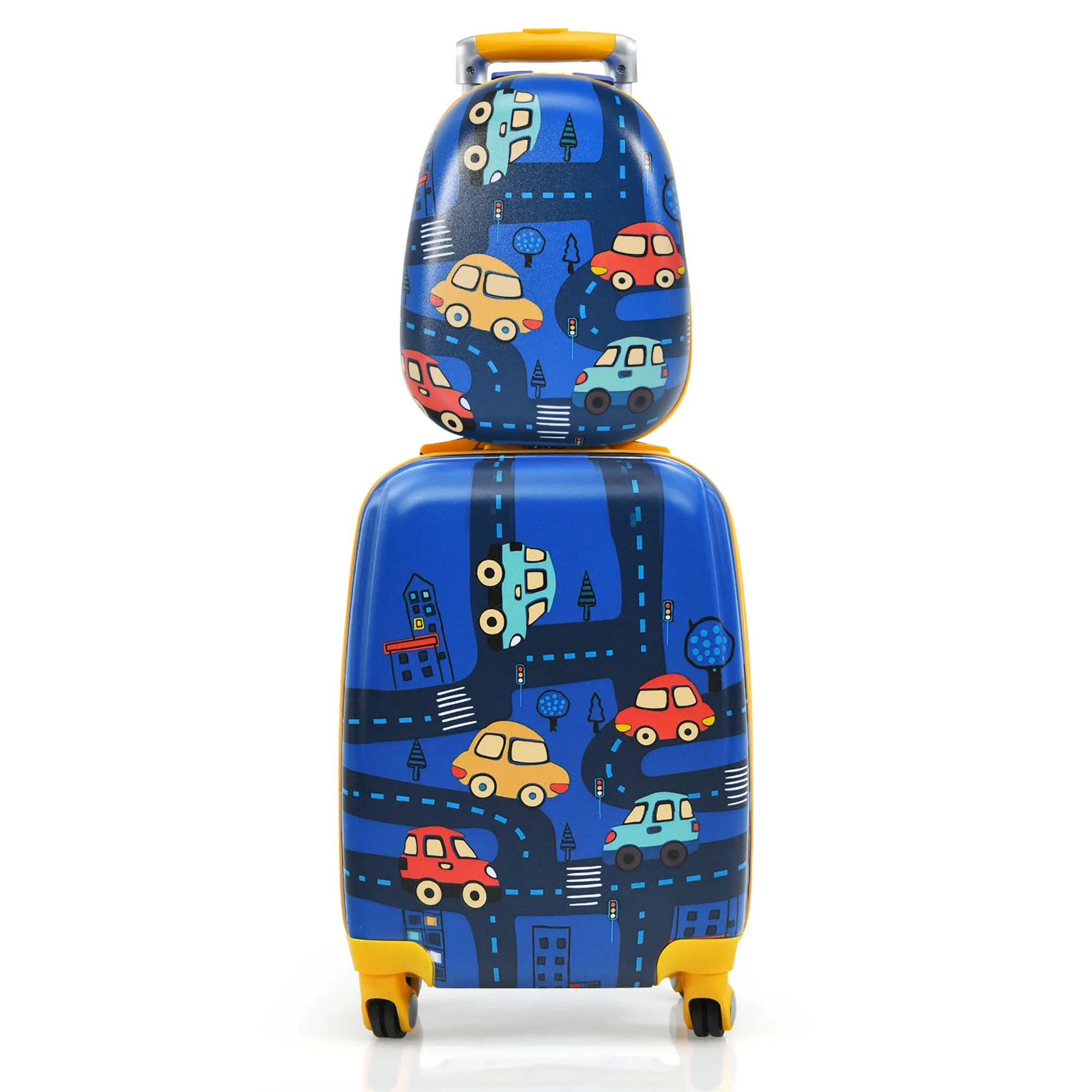 Costway 2PC Kids Carry On Luggage Set 12'' Backpack & 18'' Rolling Suitcase for Travel | Walmart (US)