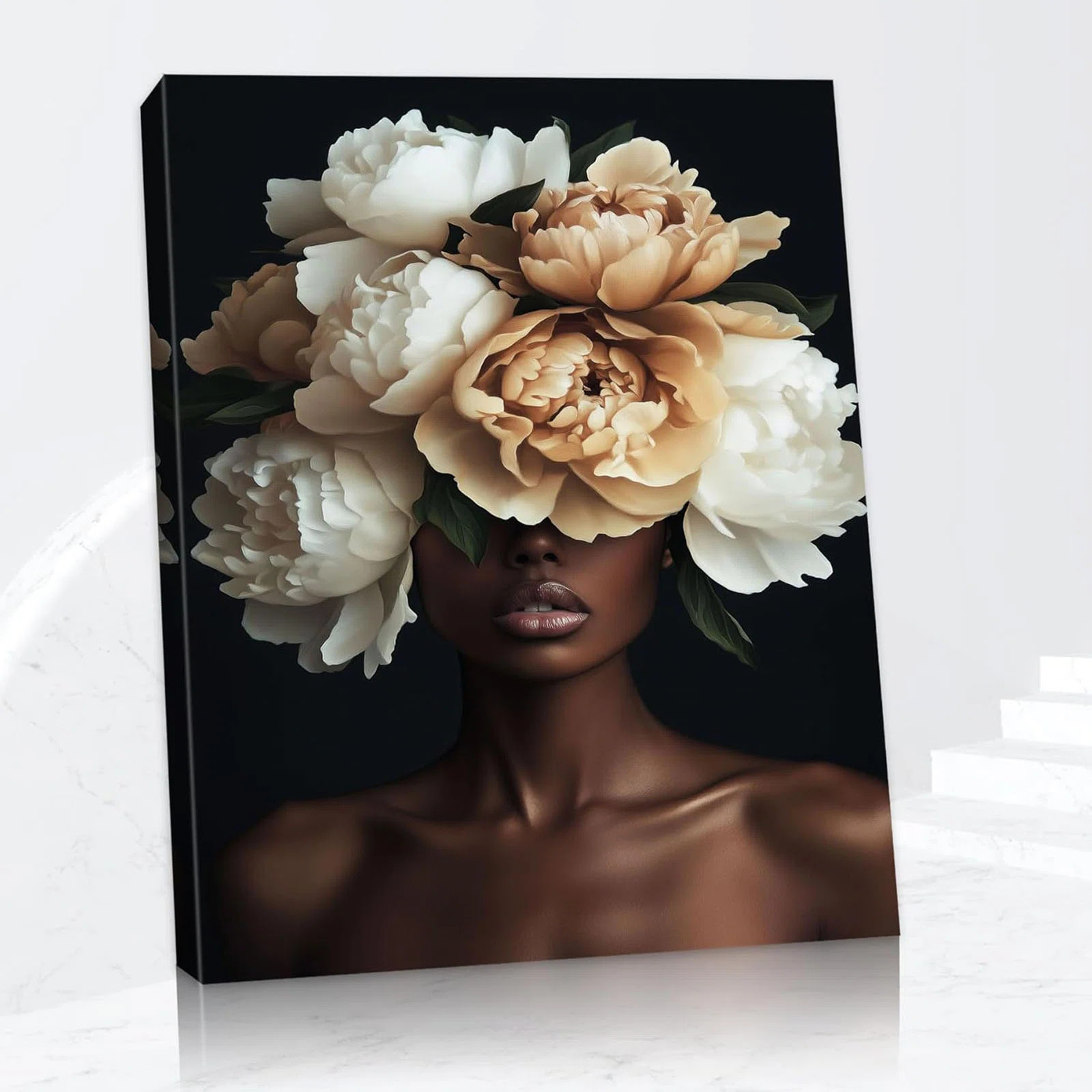 African American Woman Wall Art, Abstract Flower Black Woman Canvas Art Prints For Bedroom Wall D... | Wayfair North America