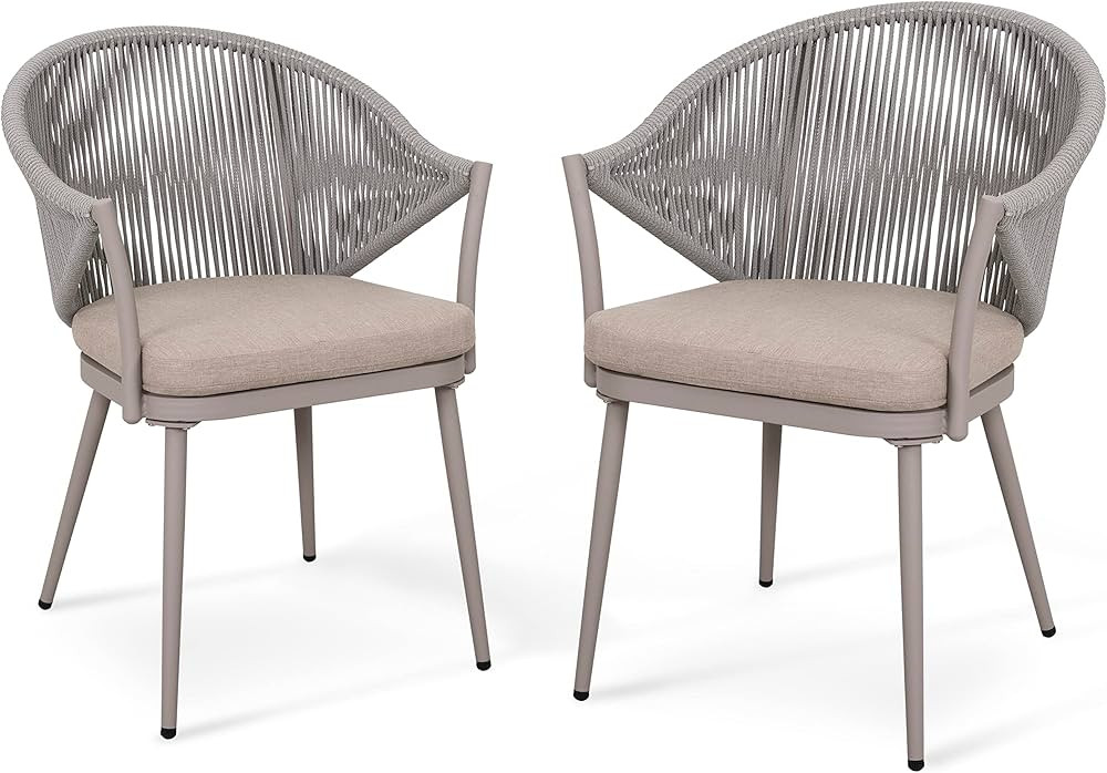 Nuu Garden Outdoor Dining Chairs Set 2, 2 Piece Bistro Dining Chairs, Rope Single Chair Set of 2 ... | Amazon (US)