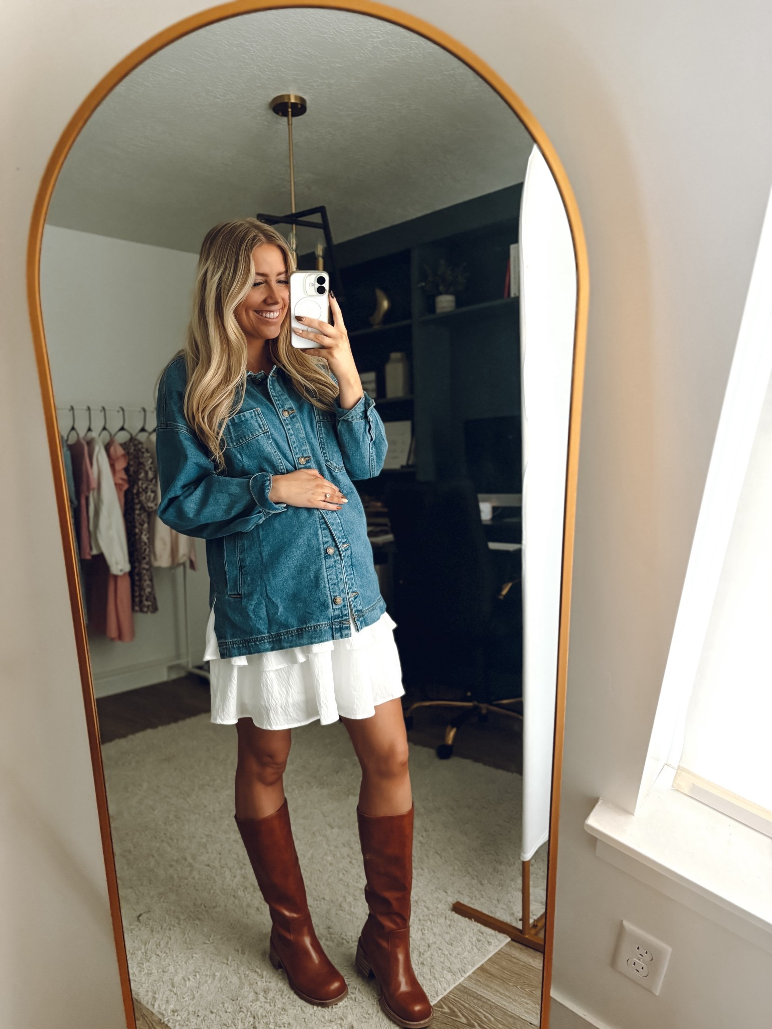 go to fall pregnant outfit tbh

jacket: wearing L
skirt: sized up one to L
boots: size up half 

| bump friendly | pregnant 

#LTKBump #LTKFindsUnder100 #LTKSeasonal