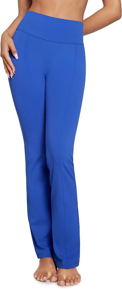 High Waist Mini Flared Leggings for Women 31" Bootcut Tummy Control Casual Lounge Yoga Pants | Amazon (US)