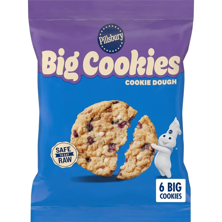 Pillsbury Ready to Bake! Big Cookies Blueberry Crumble Flavored Cookie Dough, 6 Count, 14 oz | Walmart (US)