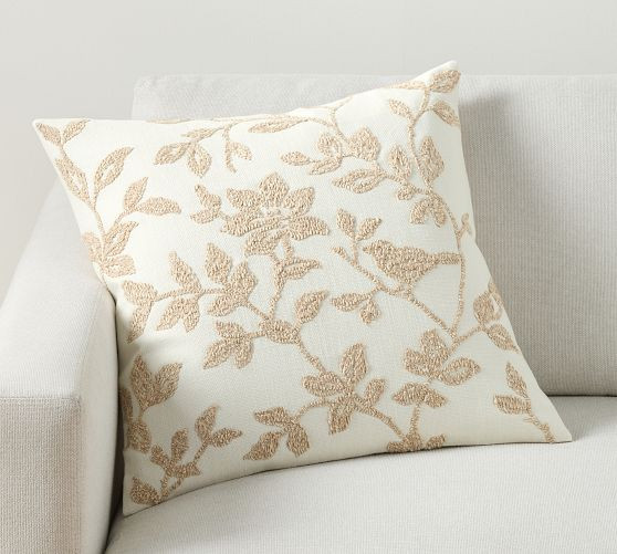 Hermosa Floral Embroidered Pillow | Pottery Barn (US)