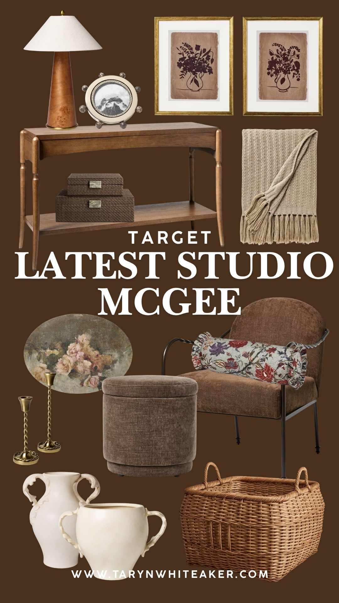 The latest Studio McGee at Target is SO good 🤎 Rich browns, warm wood tones, vintage-inspired florals + pretty little details that make a home feel collected and cozy. These pieces look way more expensive than they are!

#studiomcgee #targetfinds #targetstyle #targethome #homedecor #neutralhome #fallhomedecor