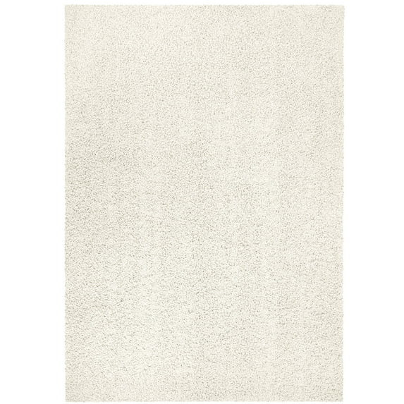 Mainstays Solid Shag Ivory Indoor Indoor Area Rug, 5' x 7' | Walmart (US)